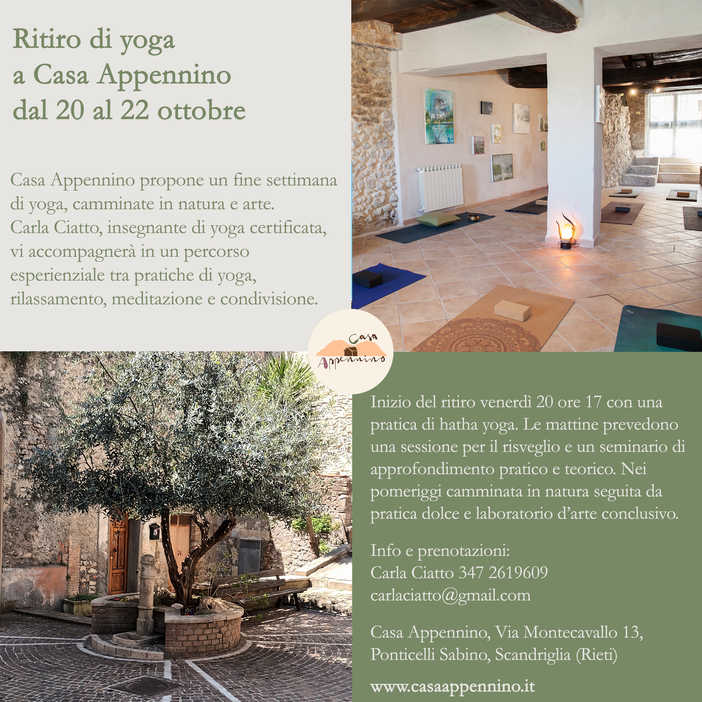 Ritiro di yoga 20-22 ottobre