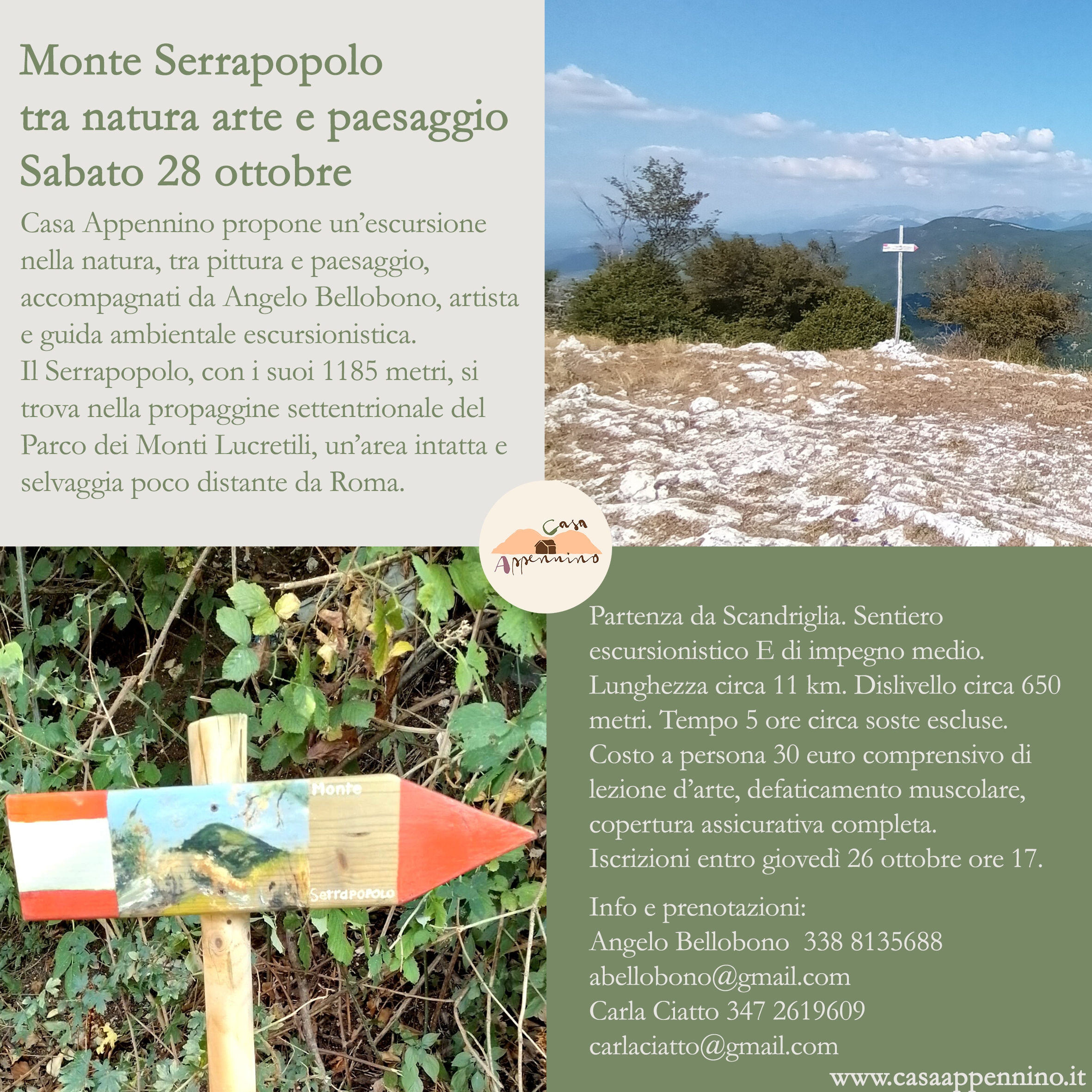 Monte Serrapopolo tra natura arte e paesaggio 28 ottobre